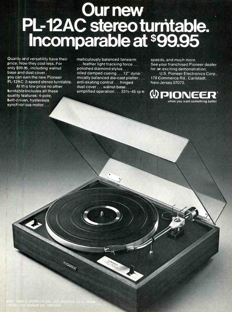 Pioneer PL-12AC Ad 1973